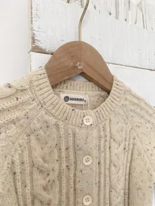 Cardigan in maglia per neonato bambino autunno inverno filato multicolore abbigliamento