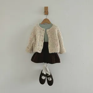 Cardigan in Maglia per Neonati e Bambini Piccoli Autunno Inverno con Pois Colorati Giacca Calda per Bambini Top