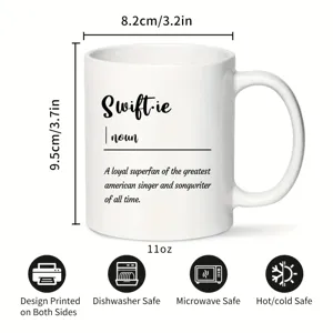 Taza de cafe de ceramica blanca 11oz con diseño personalizado, apto para microondas.