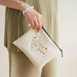 Borsa Cosmetica in Tela Pochette con Cerniera Design Festivo Carino Astuccio per Penne