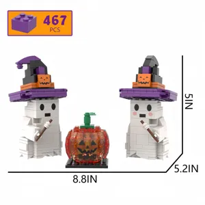 Set di mattoncini Halloween, giocattolo fantasma e zucca, 467 pezzi, 8.8x5.2x5 pollici.
