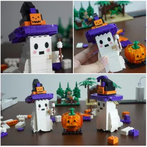 Set mattoncini costruzioni Halloween fantasma zucca giocattolo fai da te decorazione