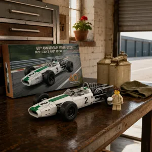 Formula One Racing Building Block Model Classic Race Car Assembly Ornament Collectible Toy Gift