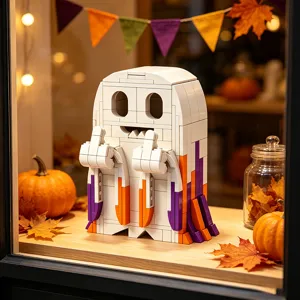 Παιχνίδι Δομικών Στοιχείων Φάντασμα Halloween Χαριτωμένο Καινοτόμο Φωτεινό Μοντέλο Τούβλου DIY Εκπαιδευτικό Παιχνίδι Συναρμολόγησης