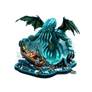 Cthulhu monster building blocks set dark myth toy collectible brick model main view