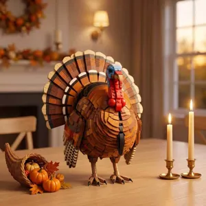 Thanksgiving Truthahn Bausteine Spielzeug Herbst Ernte Tischdeko festliche Dekoration