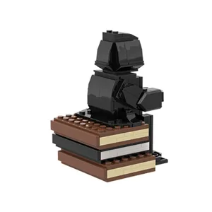Kreativer MOC geheimnisvoller schwarzer Robenfigur auf Buchstapel Baustein Spielzeug
