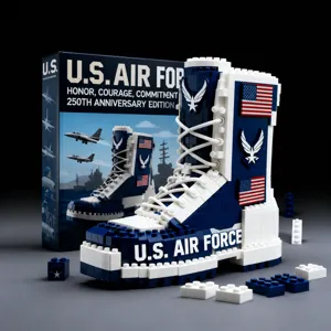 Detailed view of the military tactical boot building block set showcasing exquisite brick design.