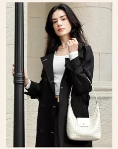 Sac à épaule en cuir tissé à la main élégant sac hobo fourre-tout style de luxe minimaliste