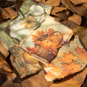 Vintage Herbst Thema Scrapbook Material Papier für Tagebuch, DIY Collage und Handwerk Projekte.