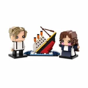 Kit de blocs de construction Titanic avec figurines de Jack et Rose et navire naufragé