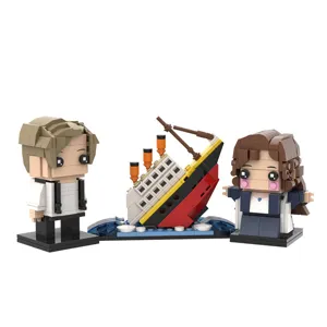 Ensemble de blocs Titanic avec Jack, Rose et modèle de navire pour les fans de briques.