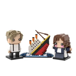 Ensemble de blocs de construction Titanic, jouet briques micro-particules avec figurines et bateau.