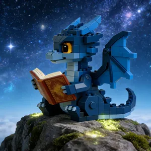 Giocattolo di blocco di costruzione drago blu mini figurine creative per bambini collezion