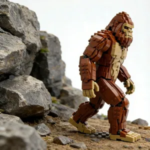 Bigfoot gorilla building block toy model, compatible brick figure for creative play and collection.