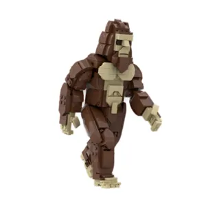 Bigfoot building block toy model, brown gorilla brick figure, compatible creative set.