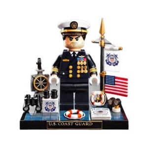 US Coast Guard building blocks military action figure toy set with detailed accessories display model