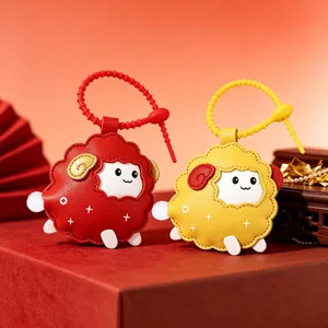 Mignon Dessin Animé Mouton Cuir Porte-clés Squishy Bulle Pop Sac Charme Cadeau Festif Anneau Clé Accessoires Pour Femmes Hommes