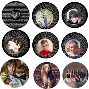 Custom photo projection necklace heart circle pendant personalized couple jewelry gift ideas