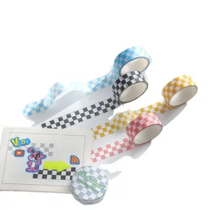 Gekariertes Washi Tape Set dekoratives Klebeband fuer DIY Scrapbook Tagebuch und Basteln.