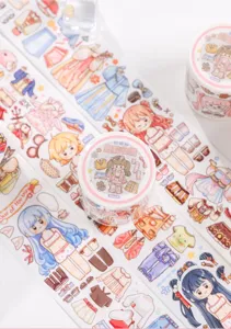 Cute anime character washi tape set for journaling scrapbooking decorative sticker supplies