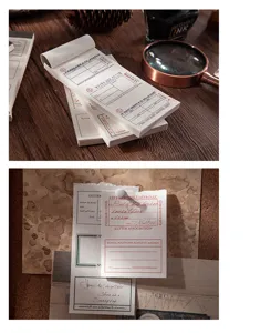 Vintage memo pad set, aesthetic receipt letterhead design sticky notes for journaling and DIY crafts 50 sheets