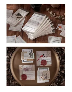 Vintage memo pad set with retro letter designs, aesthetic journaling stationery paper for daily DIY.