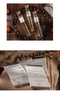 Vintage memo pads glass test tubes set creative stationery decorative material writing paper