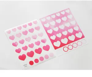 Rosa verlaufende Herz-Aquarell-Aufkleber Set, süße ästhetische Tagebuch Dekoration Material.