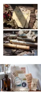 Vintage Scrapbook Paper DIY Journal Decorative Material Pack Antique Stationery Set