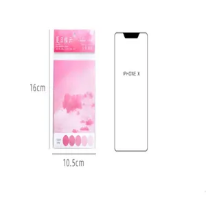 Süsse rosa Sternenhimmel Serie dekorative Sticker Pack Detailansicht mit Grösse 16x10.5cm.