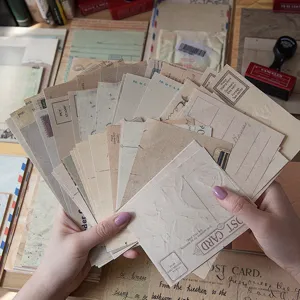 Vintage antique paper scrapbook materials set, retro journal DIY decorative postcard notes.