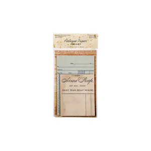 Vintage stationery antique paper material pack for DIY journaling and scrapbooking decor
