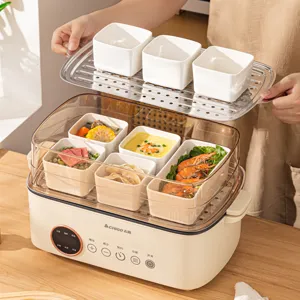 Mehrschichtiger elektrischer Dampfgarer mit Keramikschalen für die Küche und Hot Pot.