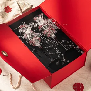 Luxury crystal butterfly champagne glass set for wedding toast and gift, elegant glassware.