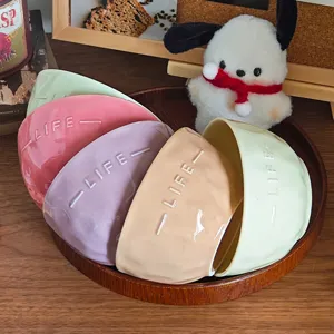 Pastel ceramic bowls in cozy ins style, perfect for rice, dessert and daily dining use.