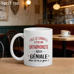 Taza de café de cerámica blanca, taza personalizada de 11oz para la oficina y uso diario.