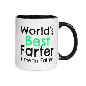 Funny ceramic coffee mug with black handle, novelty gift idea for dad, office cup
