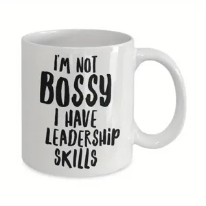 Taza de cafe de ceramica blanca con estampado gracioso, regalo ideal para los companeros.