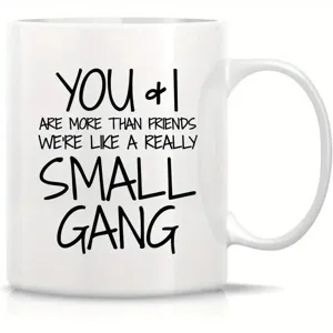 Taza de café de cerámica blanca impresa personalizada con cita de amistad diaria.