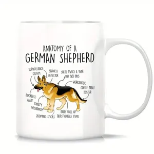 Funny German Shepherd ceramic coffee mug cute dog lover gift animal graphic printed cup