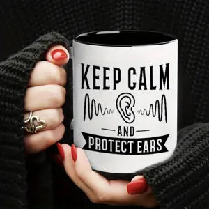 Taza de café de cerámica con asa, diseño de eslogan impreso, negro y blanco, oficina ideal