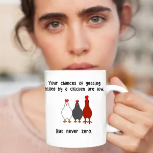 Taza de café de cerámica con diseño de pollo gracioso, taza de té personalizada y bonita.