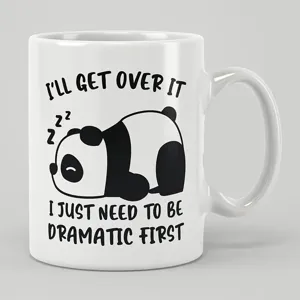 Mug a cafe en ceramique blanche avec motif panda mignon et citation drole pour bureau