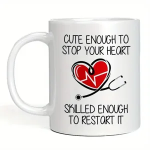 Weißer Keramikbecher mit inspirierenden Slogans Bedruckte Büro Kaffeetasse Keramik Material Tägliche Verwendung Neuartiges Design Geschenk für Erwachsene