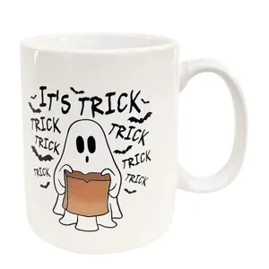 Tasse a cafe en ceramique motif fantome d'Halloween tasse a thue blanche bureau avec poignee