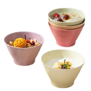 Ensemble de bols coniques en céramique style crème pour cuisine, parfaits pour céréales.