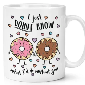 Taza de café de cerámica donut de pareja bonita taza blanca regalo de té de la mañana.