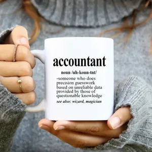 11oz Keramik Kaffeetasse mit lustiger Buchhalter Definition, ideal für Büro und tolle Geschenke.