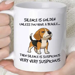 Lustige Beagle Keramik Kaffeetasse 11oz süßer Hund Spruch weiße Teetasse Büro Becher